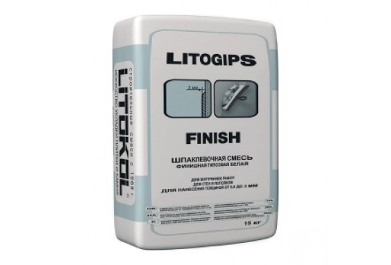 Строительные смеси Litokol Litogips Fihish шпатлёвка гипсовая белая 15 кг