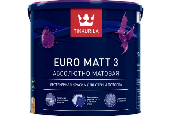 Краска TIKKURILA EURO MATT 3 A гл/мат 2,7 л.